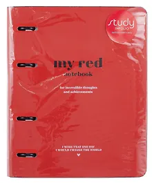 Купить Тетрадь 120л кл. "Color", красный, на кольцах, шелкография, обложка кожзам — Фото №1