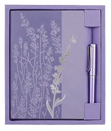 Купить Ежедневник недат. А5 120л "Виннер" сиреневый + ручка шариковая, мягк.переплет, тиснение фольгой, блинтовое тиснение, офсет, ляссе, подар.упаковка — Фото №1