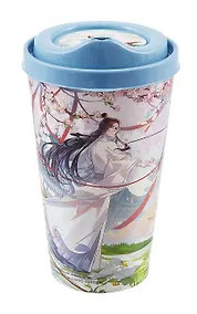 Купить Стакан с крышкой Благословение небожителей Се Лянь сакура  (пластик) (550 мл) — Фото №1