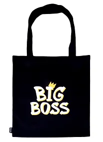 Купить Сумка-шоппер Big Boss с короной, черная (текстиль) (40х32) (СК2021-73) — Фото №1