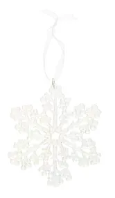 Купить Новогоднее подвесное украшение Снежинка перламутровая (пластик) (ПВХ бокс) (12х12) (12-09229-2-N21) — Фото №1