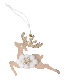 Купить Новогоднее подвесное украшение Олень (дерево, ПВХ) (13х11,5) — Фото №1