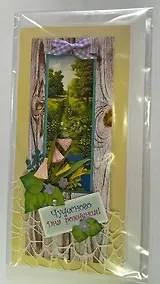 Купить Открытка ручной работы 20*10см, Женская зелёная — Фото №1