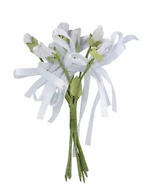 Купить Букетик из подснежников с бантиками и листиками, цвет 176, серый (14-00530-B19) — Фото №1