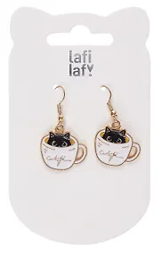 Купить Сережки Котики в кружке (2шт) (металл) (12-48782-202405-AC14) (Lafilaf) — Фото №1