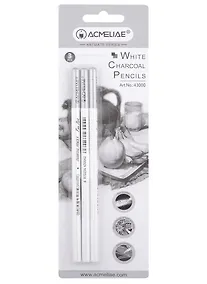 Купить Карандаши угольные 3шт ACMELIAE, белые,  блист. — Фото №1