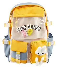 Купить Рюкзак "Зайка" 42*27*15см, сине-желтый, с игрушкой — Фото №1