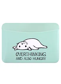 Купить Чехол для карточек горизонтальный Overthinking and also hungry (котик) — Фото №1