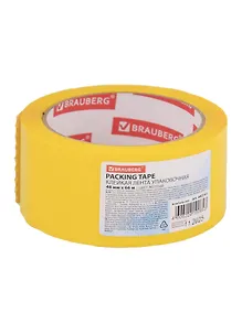 Купить Лента клейкая 48мм*66м упаковочная желтая, BRAUBERG — Фото №1