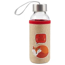 Купить Бутылка в чехле джут Лиса Fox style (стекло) (300мл) — Фото №1