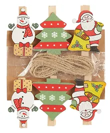 Купить Прищепки декоративные с веревкой 6 шт — Фото №1