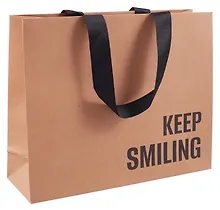 Купить Пакет А4 28*35*11 "Keep smiling" крафт, горизонт., нейтр. — Фото №1