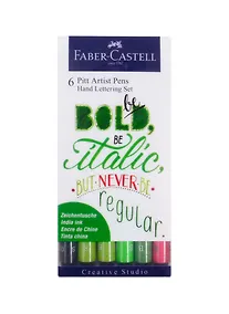 Купить Набор капиллярных ручек "Pitt Artist Pen Lettering" ассорти, 6шт., 0,3мм — Фото №1