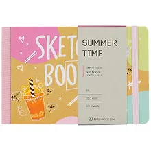 Купить Скетчбук B6 80л "Summer time" 100г/м2, доп.листы крафт, тв. обложка, на резинке, Greenwich Line — Фото №1
