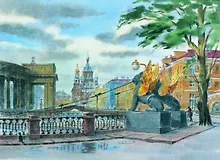Купить Постер Виды Санкт-Петербурга Банковский мостик ср/ф, 30*40см [ХА50-008] — Фото №1