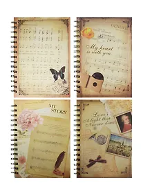 Купить Книга для записей А5 192л лин. "Ноты" 7БЦ, спираль, ассорти, Haich — Фото №1