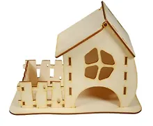 Купить Чайный домик Лесовичка с заборчиком-1 (2160502) (21х12х15,5см) (игрушка из дерева) (упаковка) — Фото №1