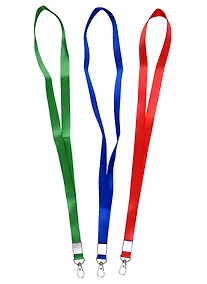 Купить Ленты для бейджей 3 штуки синие, ширина 15мм, карабин — Фото №1