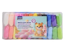 Купить Суперлёгкий пластилин (масса д/лепки), 24 цвета по 12 г, пластиковые стеки 3 шт в комплекте, ОПП-упаковка — Фото №1