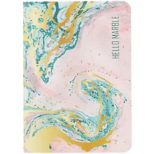 Купить Записная книжка А6 32л кл. "Розово-зеленый мрамор", тонир. внутр. блок, сшивка — Фото №1