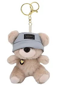 Купить Брелок Мишка в панаме белый (текстиль) (12см) (12-21082025-F23) — Фото №1