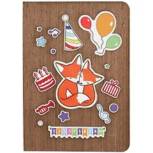 Купить Открытка Лисички Поздравляю (дерево) — Фото №1