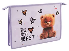 Купить Папка для тетрадей А4 "Пушистый мишка" 24,5*34*4 см, 1 отделение, молния — Фото №1