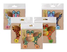 Купить Новогоднее подвесное украшение Лошадка на удачу с предсказанием (картон, скретч-слой) (10х9) (95242) — Фото №1