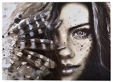 Купить Картина для раскрашивания по номерам. Девушка-загадка. 40x50см арт.06635 — Фото №1
