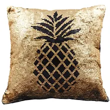 Купить Подушка с пайетками Ананас черный(текстиль)(40х40) — Фото №1