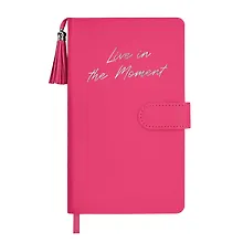 Купить Ежедневник недат. А6+ 120л 110*190 "Буйвол" розовый, кожзам, тв. переплет, магнит.клапан, кисточка, тонир.блок, ляссе — Фото №1