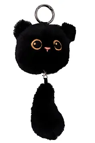 Купить Брелок Котик с хвостиком черный (плюш) (17см) (12-81018-202510-SPT-14) — Фото №1