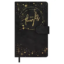 Купить Ежедневник недат. А6+ 120л "Тиволи глосс" черный, кожзам, тв.переплет, тиснение фольгой, магнит.клапан, офсет, ляссе — Фото №1