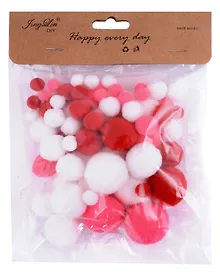 Купить Набор помпонов для творчества (красный микс) — Фото №1