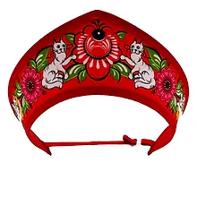 Купить Кокошник-ободок Русские промыслы красный (текстиль) — Фото №1