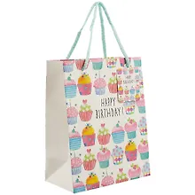 Купить Пакет А5 23*18*10 "Bright birthday" нейтр., бум.мат.ламинат, ассорти — Фото №1