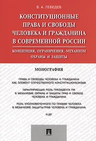 Купить Конституционные права и свободы человека и гражданина в современной России.Монография. — Фото №1