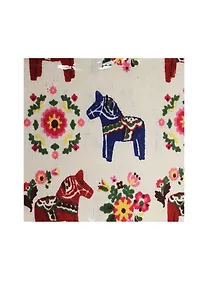 Купить Отрез льна, 48*45 см, в пакете без подвеса, лошадки — Фото №1