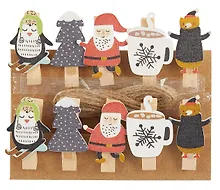 Купить Прищепки декоративные с веревкой 10 шт. — Фото №1