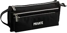 Купить Пенал-косметичка 2 отделения, "Private" черный, 21*10*7,5 см — Фото №1