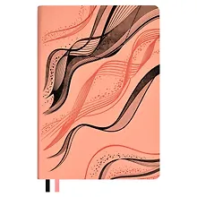 Купить Ежедневник недат. А5 120л "Виннер" персиково-розовый, иск.кожа, мягкий переплет, блинт.тиснение, шелкография, офсет, ляссе — Фото №1