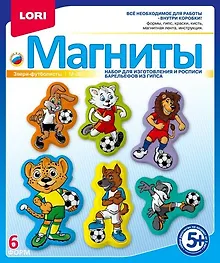 Купить Набор для творчества LORI Фигурки на магнитах "Звери-футболисты" М-067 — Фото №1