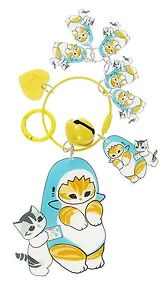 Купить Брелок с подвесками Kawaii Котик кигуруми (акула) (акрил) (9см) (12-5813-202412-K10) — Фото №1