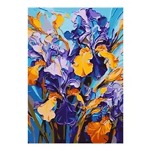 Купить Картина по номерам на картоне 20х28,5 см "Ирисы" — Фото №1