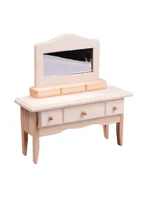 Купить Мини мир Заготовка Трюмо с зеркалом 8,6*2,7*10,3 см (дерево) (пакет) (11-02765-B17) — Фото №1