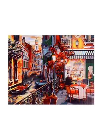 Купить Холст с красками по номерам "Тихое речное кафе", 40 х 50 см — Фото №1