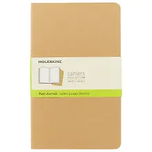 Купить Набор книг для записей Moleskin Cahier Journal Large, 3 штуки, бежевая, мягкая обложка, 40 листов, А5 — Фото №1
