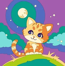 Купить Картина по номерам детская (холст на подрамнике 20*20) "Котёнок" — Фото №1