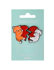 Купить Значки парные Котики с сердечком-пазлом (2 шт) (металл) (12-5769-A38) — Фото №1