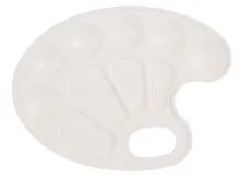 Купить Палитра для смешивания красок белая, овальная, Рисовашка — Фото №1